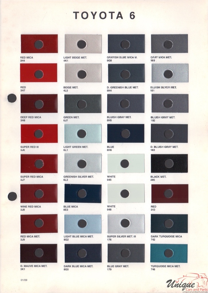 1995 - 2002 Toyota Paint Charts Octoral 6